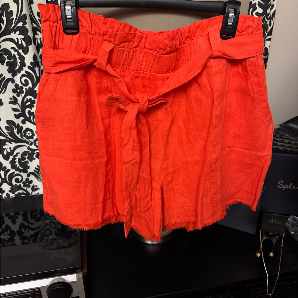 Vibrant Red High Waist Summer Shorts